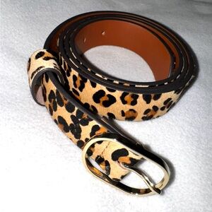 NEW! HALOGEN Leopard “pony hair” Leather Belt Size XL NWOT GORGEOUS